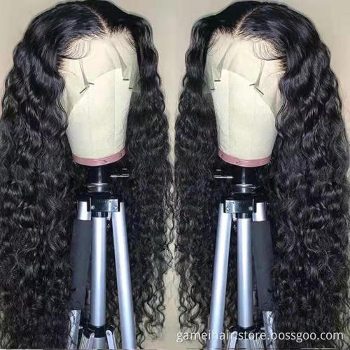 Wholesale Transparent HD Lace Front Wig Human Hair 16-30 Inch Water Wave 100% Virgin Brazilian Human Hair With Baby Hair